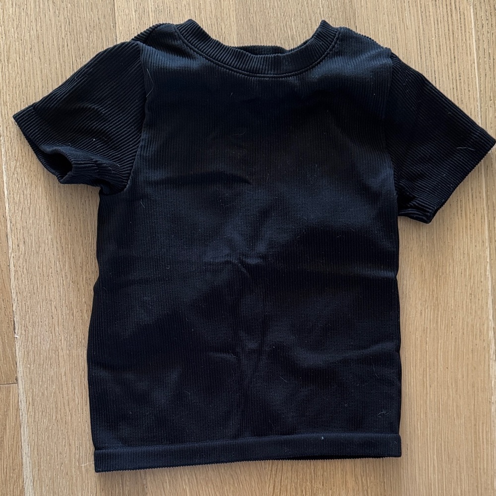 Old Navy Black Ribbed Kids Tee